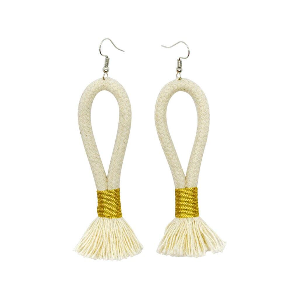 Lockdown Earrings (Ivory&Gold) ロックダウンピアス (アイボリーゴールド)