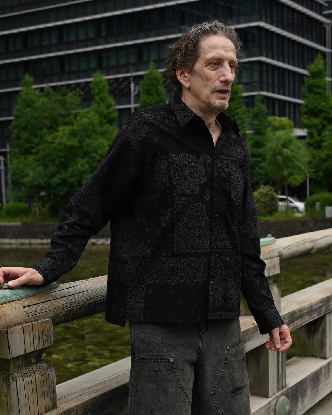 BLACK Dyed Bandana Shirt | MIYAGIHIDETAKA
