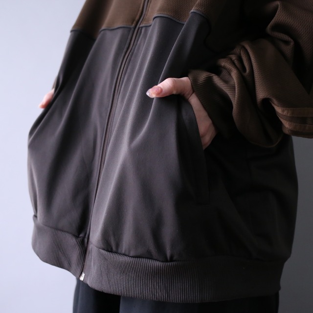 "adidas" XXL over silhouette bi-color switching track jacket