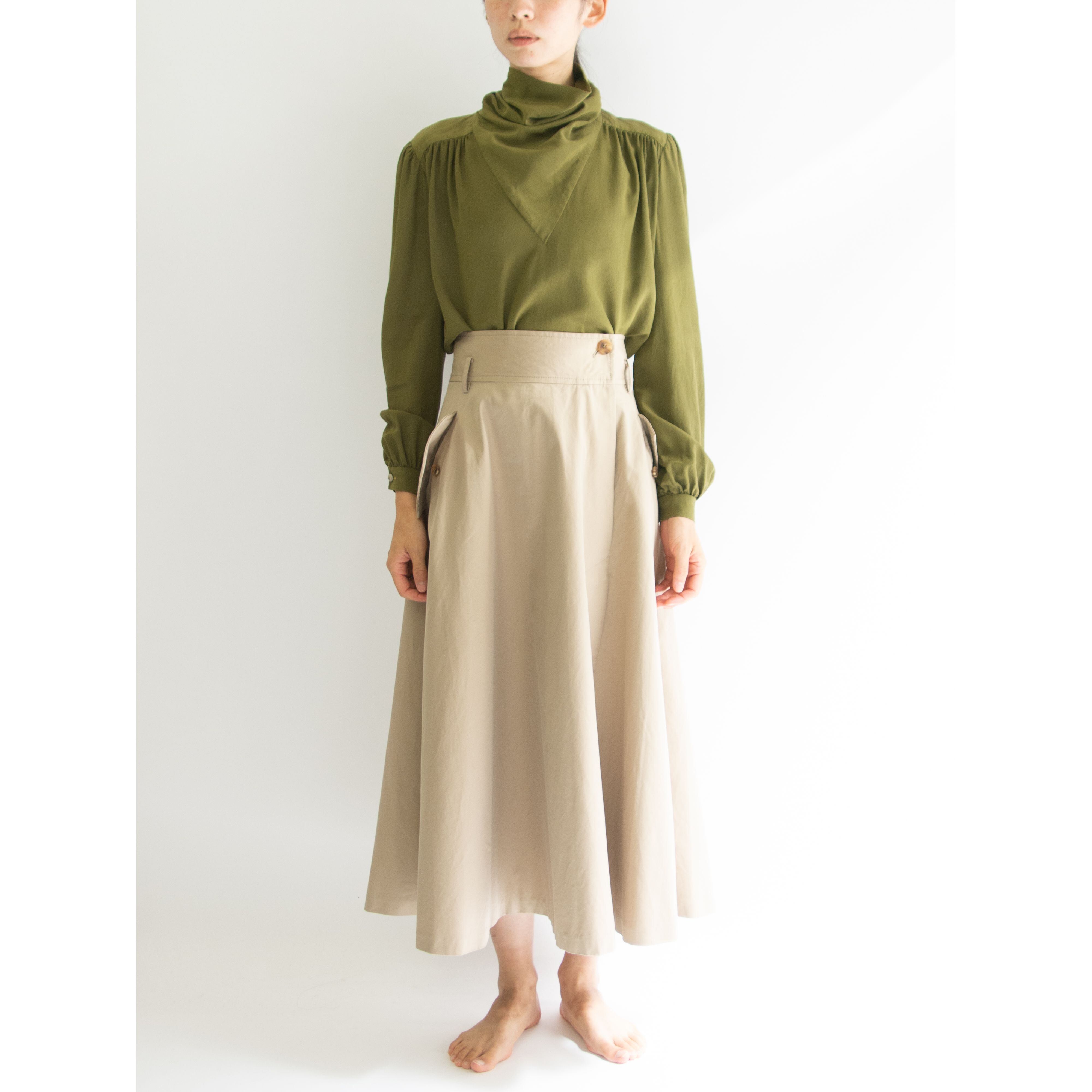 【Valentino Garavani】Made in Italy 100% Silk High Neck Blouse(ヴァレンティノガラヴァーニ イタリア製ハイネックシルクブラウス)