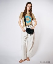 COOLAサークルベアープリントコンパクトTシャツ (BEIGE)　CQ-48100