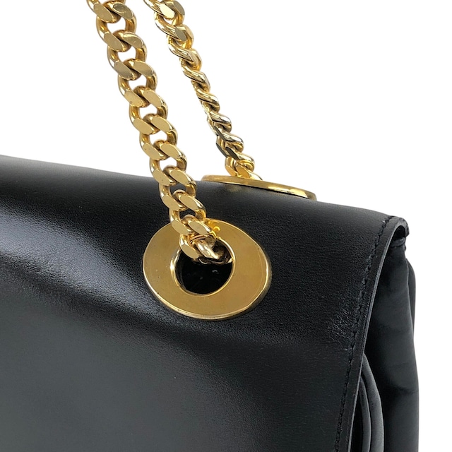CELINE セリーヌ ショルダーバッグ ブラック ブラゾン レザー チェーン vintage ヴィンテージ オールド gpayic