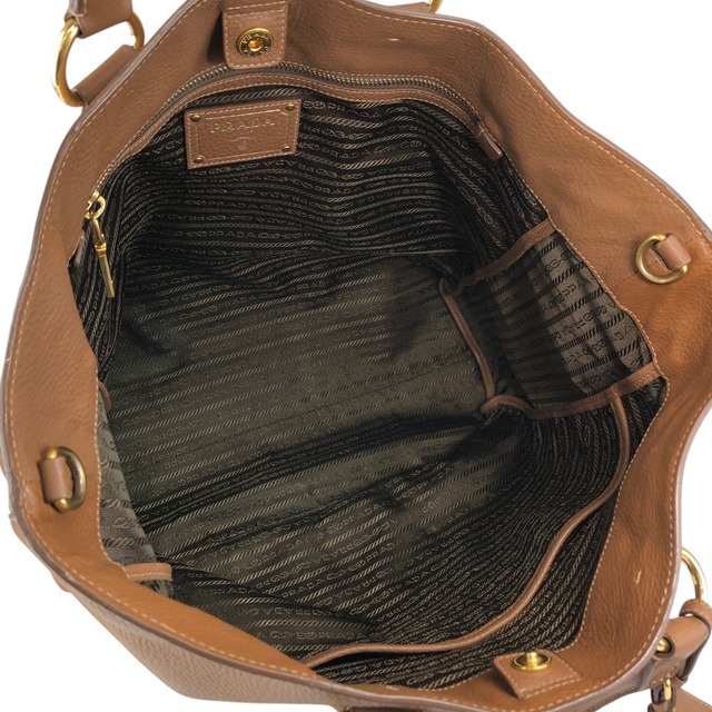 PRADA プラダ トートバッグ ブラウン ロゴ レザー 2way vintage ヴィンテージ オールド 38ggy4