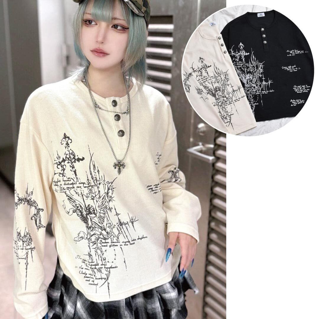 【10/16新着】GothヘンリーワッフルロンT