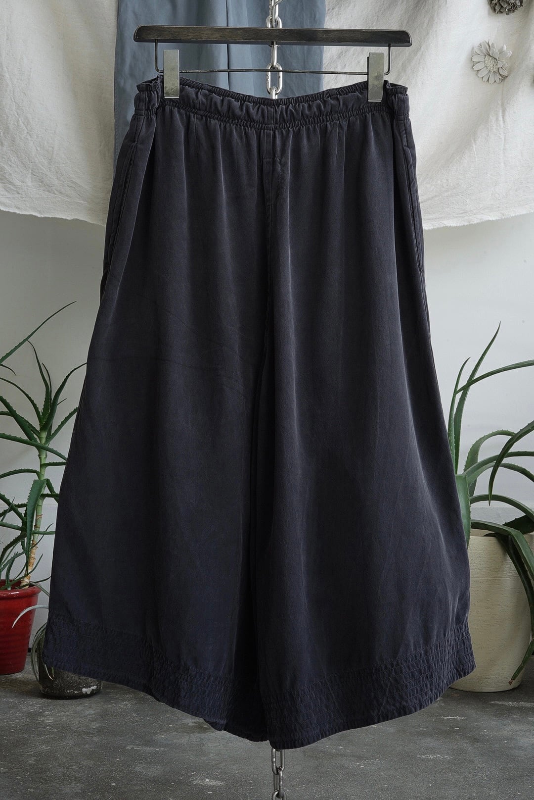 chez vidalencアンティークリネンキュロットパンツ chez vidalencアンティークリネンキュロットパンツ