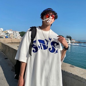 【韓国通販 dgo】3colors オーバーサイズ英ロゴプリントTシャツ ホワイト/ブルー/ブラック(M2280)センス溢れるファッションitem