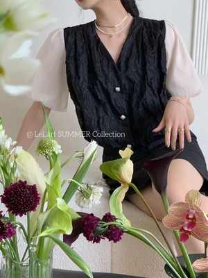 シフォン切り替えブラウス　AJ33172-912