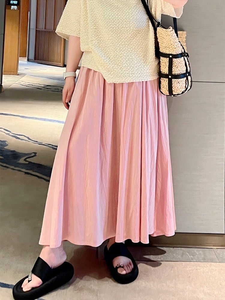 歩くたびふわり気分も上がる ふんわりフレアスカート お洒落 大人 フェミニン 可愛い 上品 カジュアル きれいめ 細見え 体型カバー 大きいサイズ 韓国 CH10790