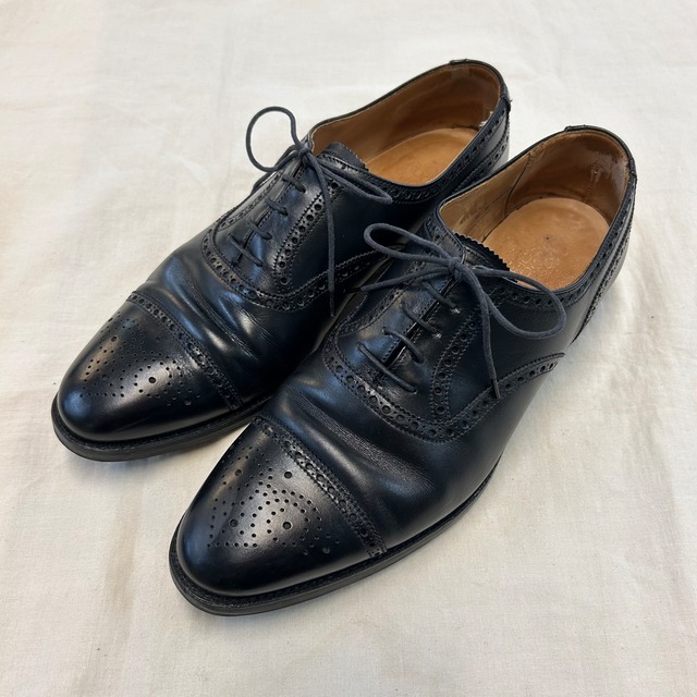 CROCKETT&JONES "WESTFIELD" PUNCHED CAP-TOE JEATHER SHOES《8 E》