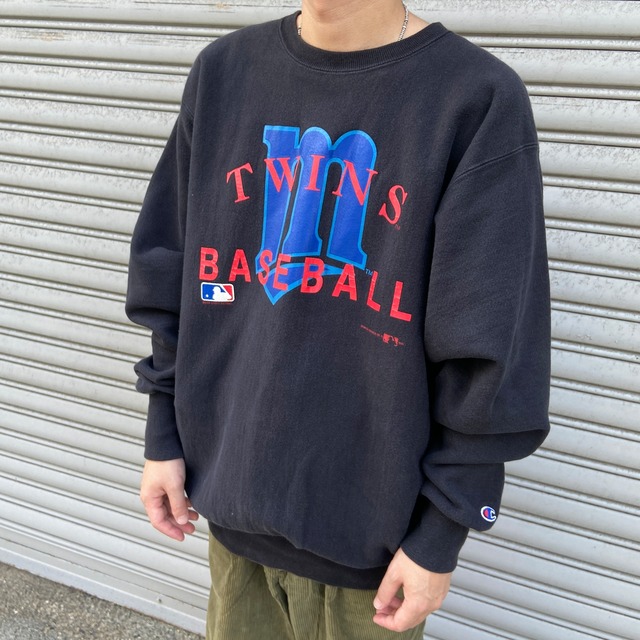 90s USA製 Champion リバースウィーブスウェット ミネソタツインズ