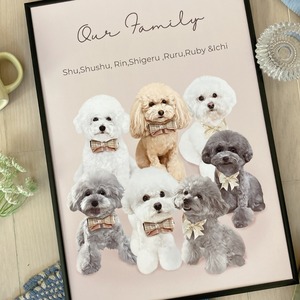 【ペットイラスト】額縁付きポスターA４orA3