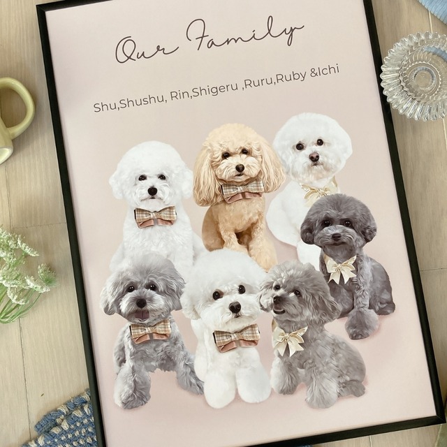 【ペットイラスト】額縁付きポスターA４orA3