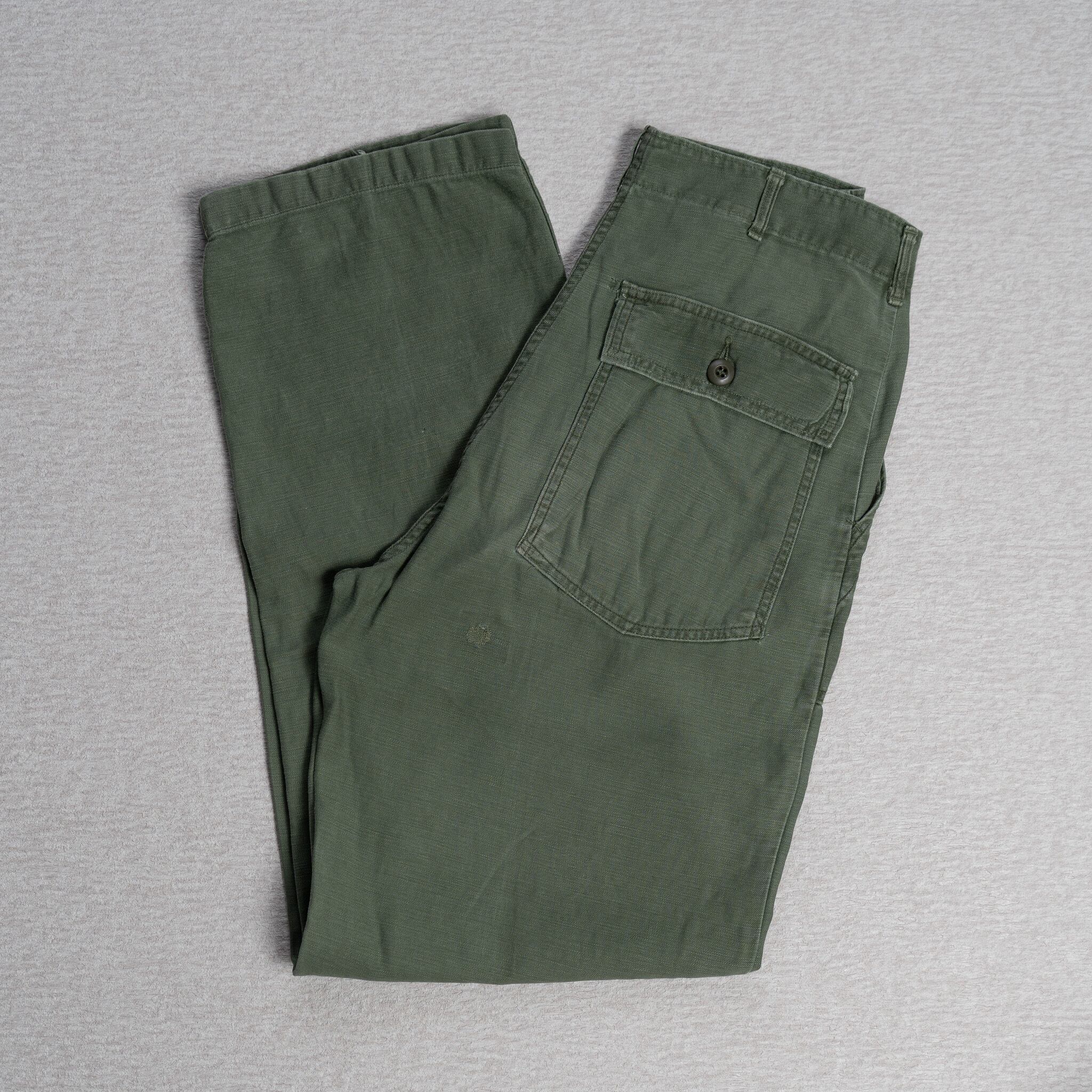 【32×35】U.S.Army Utility Trousers OG-107 Used 実物 米軍 ベイカーパンツ ユーティリティー OG107 コットンバックサテン ユーズド レア 希少 No.726