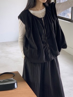 henry shirring sleeve less blouson