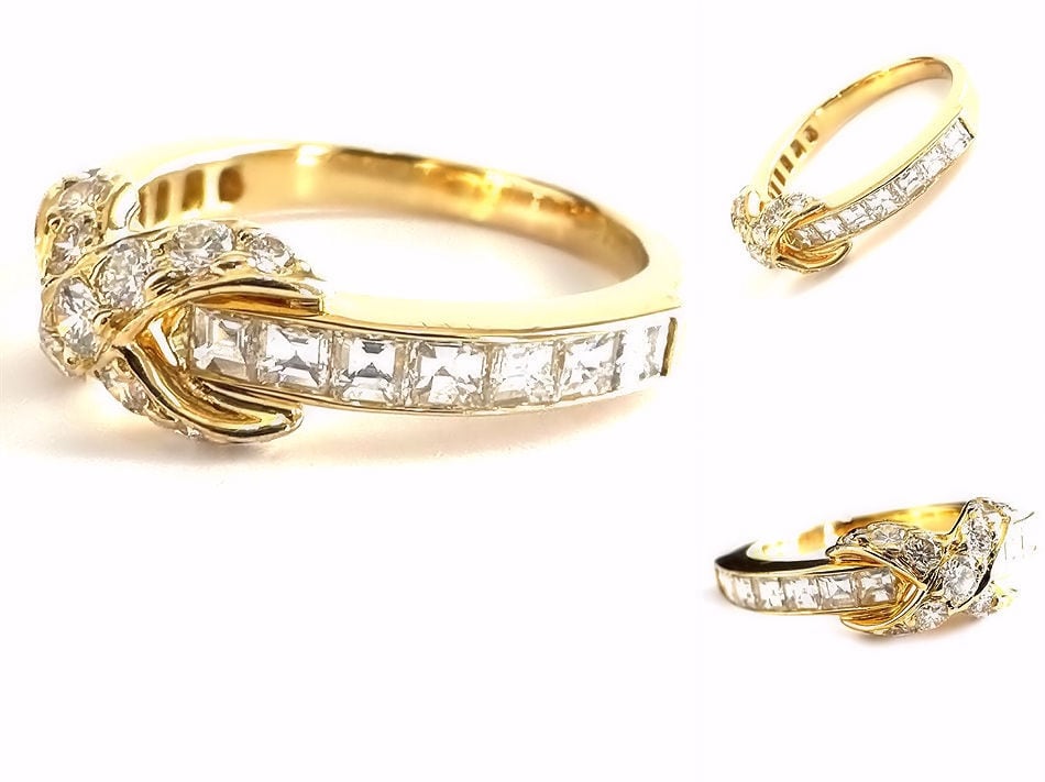 TIFFANY ティファニー K18 YG シグネチャー ダイヤモンド Xバンド