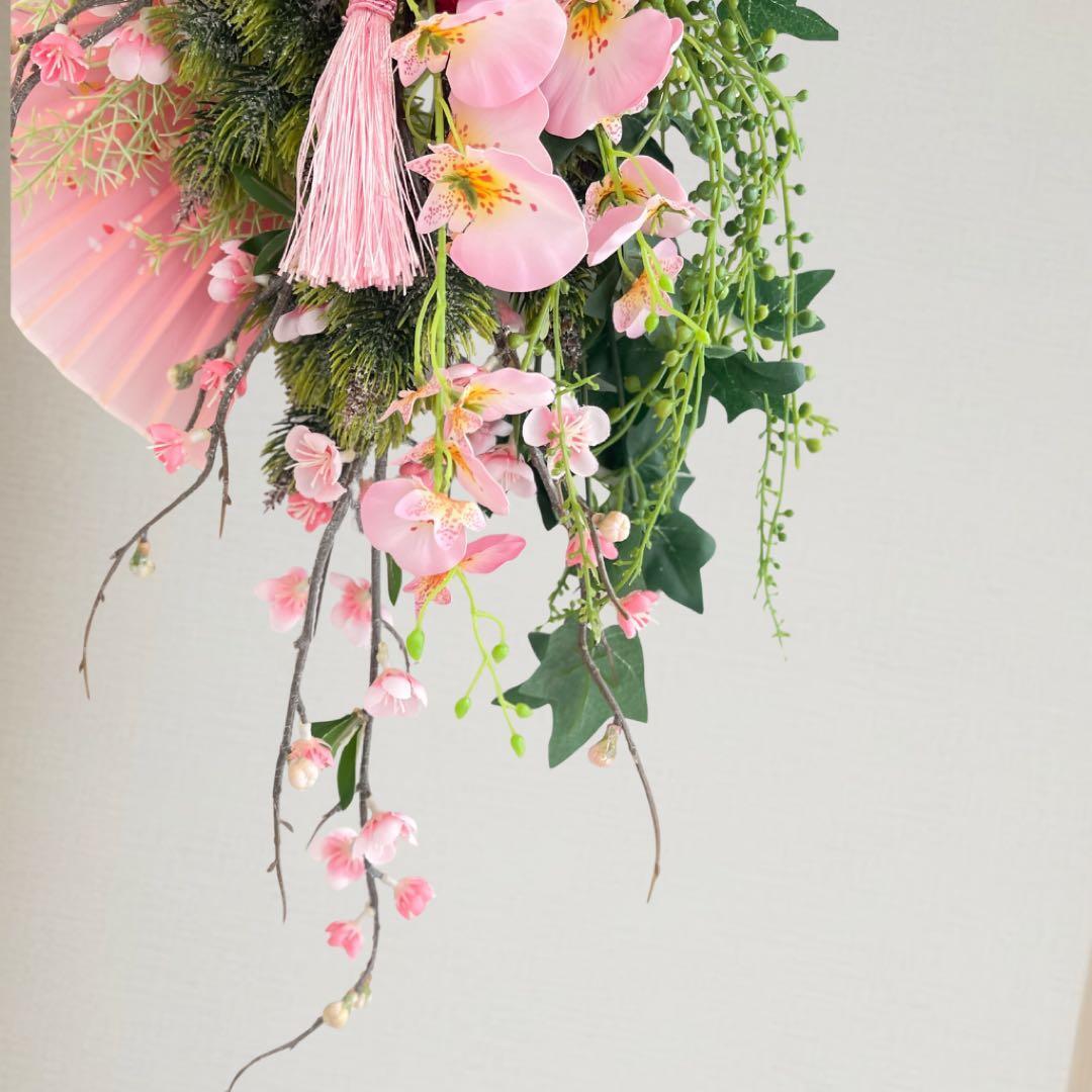 扇の華 しめ縄 アレンジメント〈タッセル付き〉 しめ縄リース しめ飾り