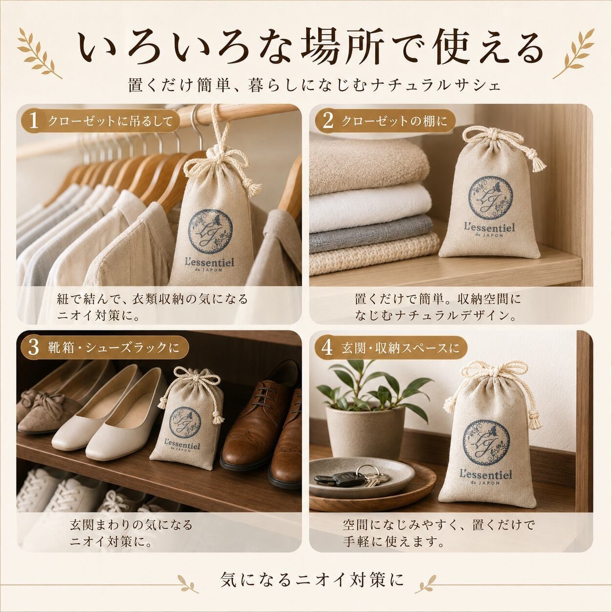 SDGs 珈琲豆 消臭 / 脱臭サシェ》 50g コーヒー アロマ 麻袋 匂い袋
