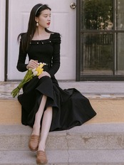 【0224】Elegant Knit Long Sleeve 2 Piece Set