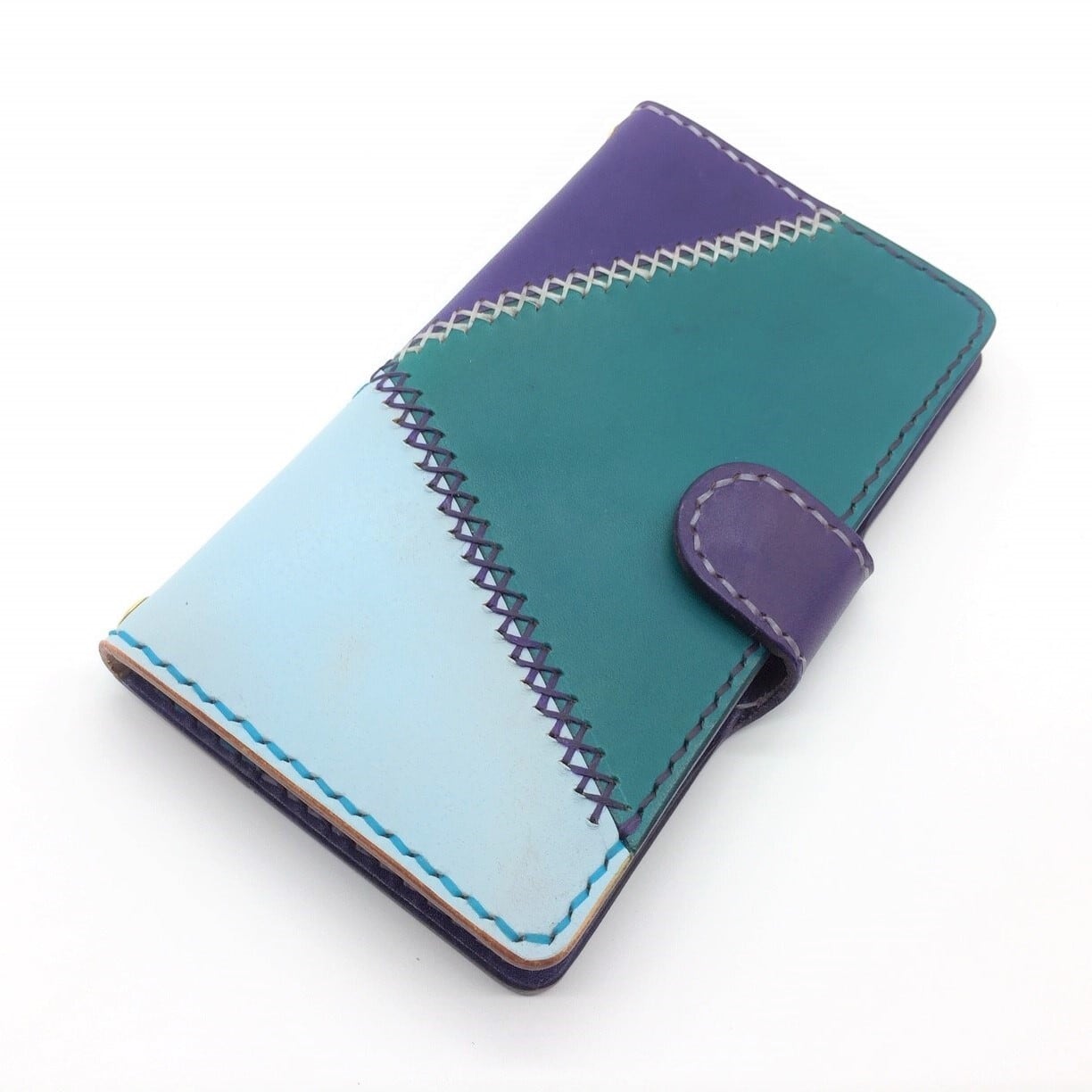 22色から選べる・全機種対応・名入れ対応】パッチワーク 革製手帳型