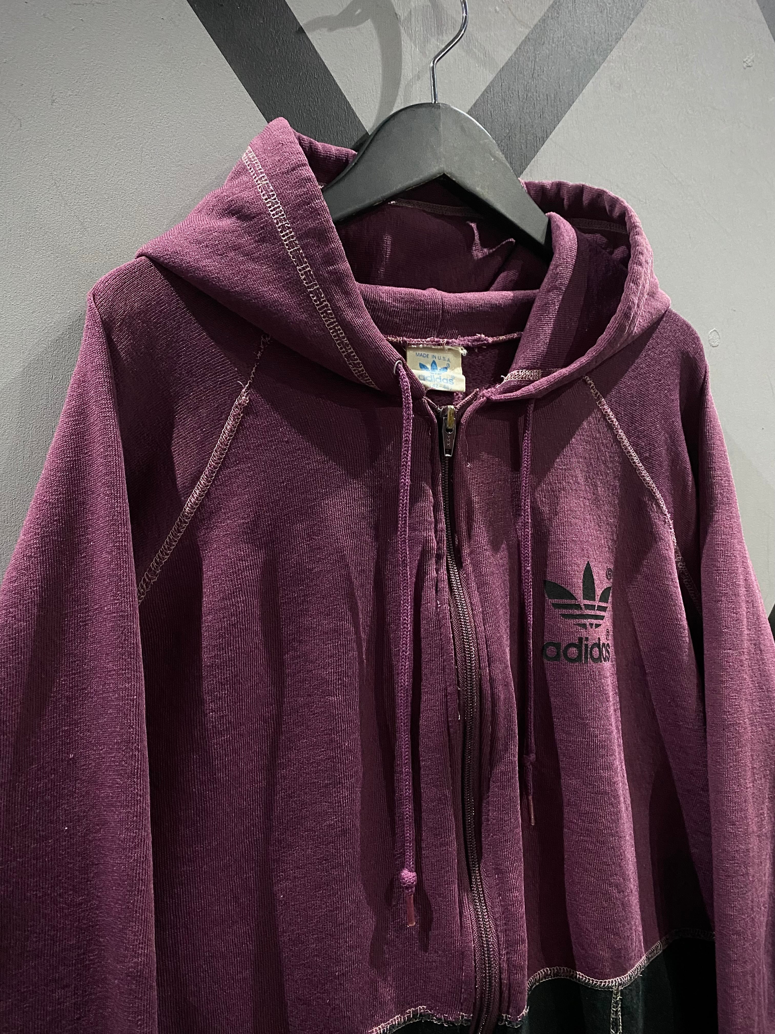 X VINTAGE】80's “adidas” Color Switching Vintage Zip Up Hoodie X VINTAGE】80's “adidas” Color Switching Vintage Zip Up Hoodie
