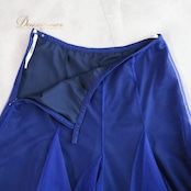 社交ダンス 衣装 スカート ブルー系 チャコット Chacott 青 ラテン チュール 鮮やか レッスン 練習 鮮やか 華やか ダンス衣装 パーティー 上品 かわいい フリル 無地 シンプル