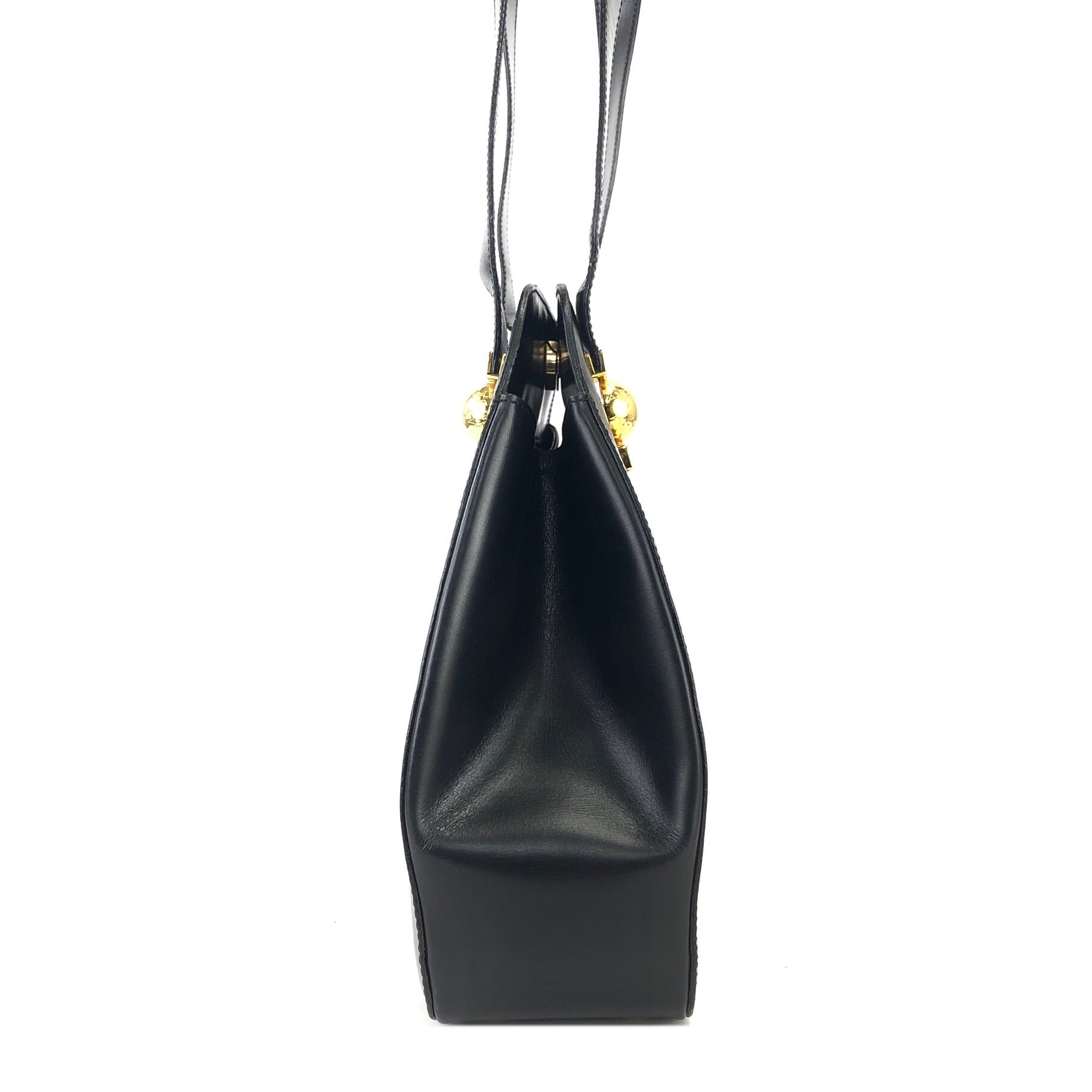 CELINE/セリーヌ スターボール レザー ベルト シルバー ヴィンテージ CELINE セリーヌ スターボール レザー トートバッグ ブラック
