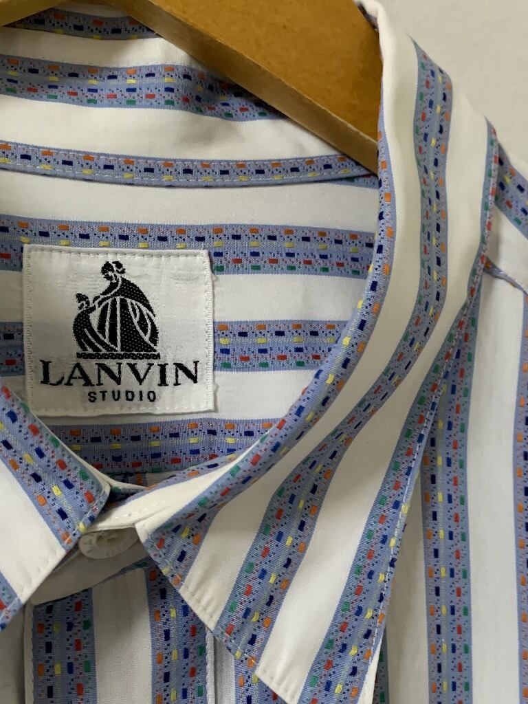 1980~90's Stripe Design Long Sleeve Shirt "LANVIN"