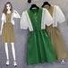 【大きいサイズL-4XL】【春夏新作】ファッションワンピース♪カーキ/グリーン2色展開◆#scimmt-265117