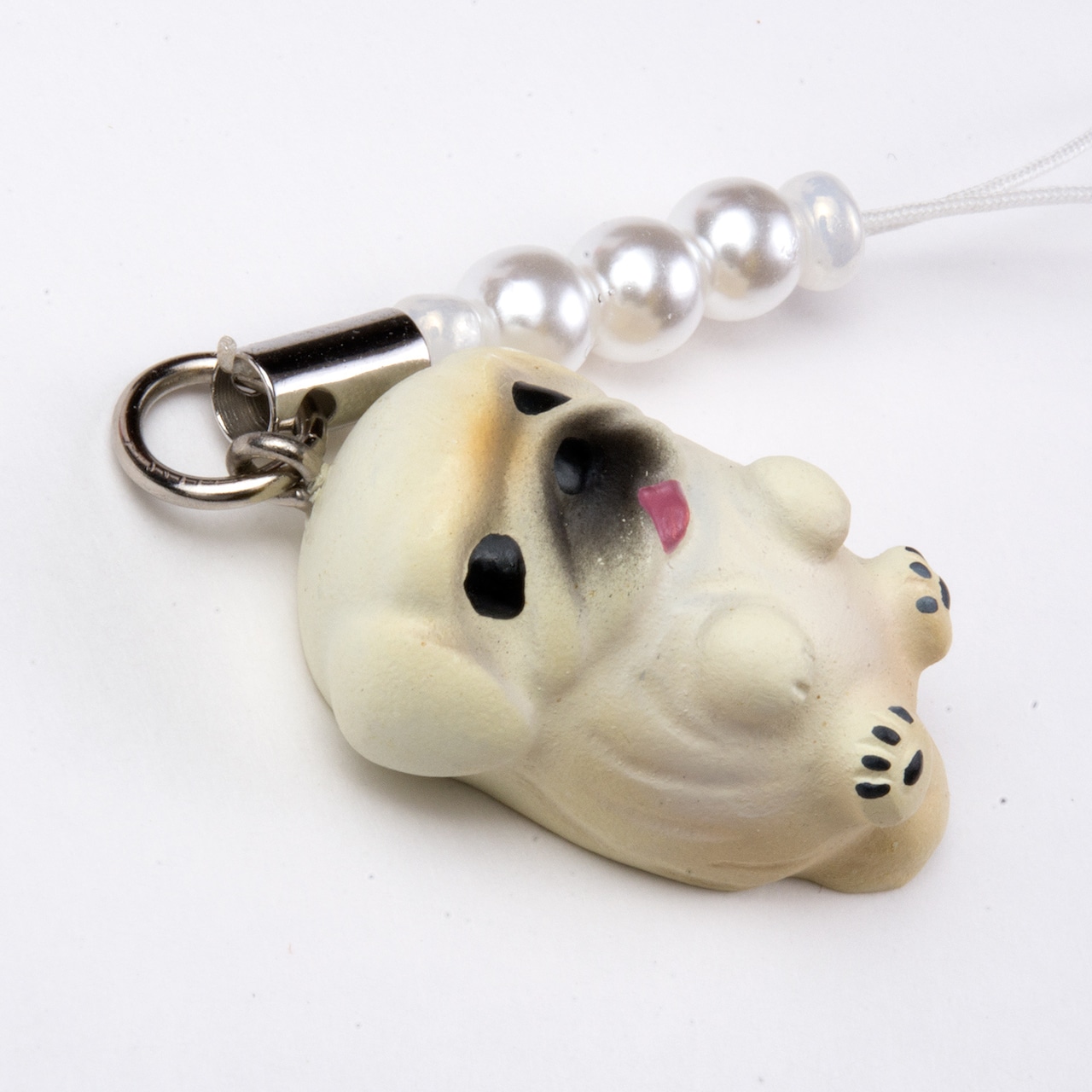 Dog 92 Pekingese ペキニーズ クリーム ビーズ ストラップ DN-2601