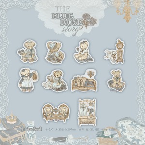 新作予約☆CHO578｜Cherish365【The Blue Rose Story】マット PET フレークシール 30枚
