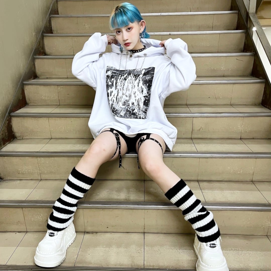 2/4 完売WHITE再入荷！】50%OFF☆2連チェーン BIGパーカー(裏起毛