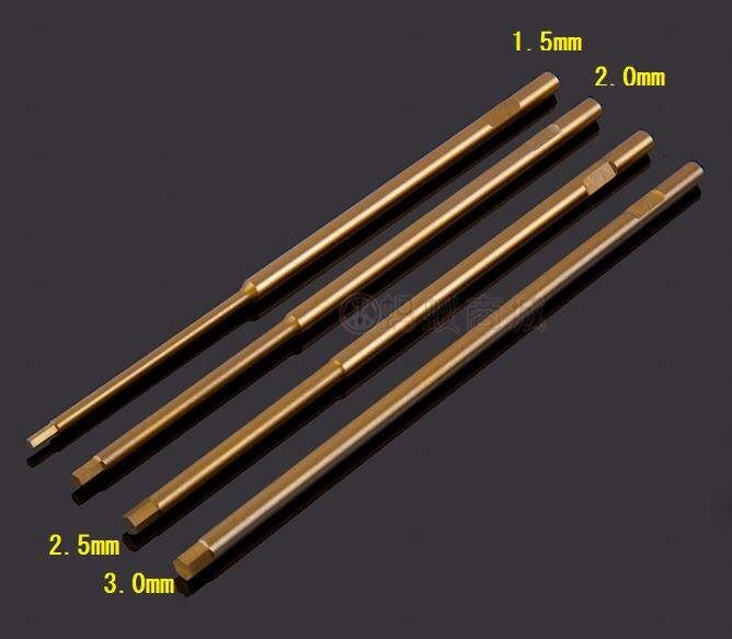 ビット軸径3.0㎜◆超硬チタンメッキ六角レンチドライバーヘッド 1.5mm/2.0mm/2.5mm 補修用