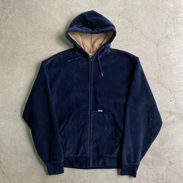 USA製 80年代 Carhartt カーハート ベロアパーカー 裏起毛 メンズL 