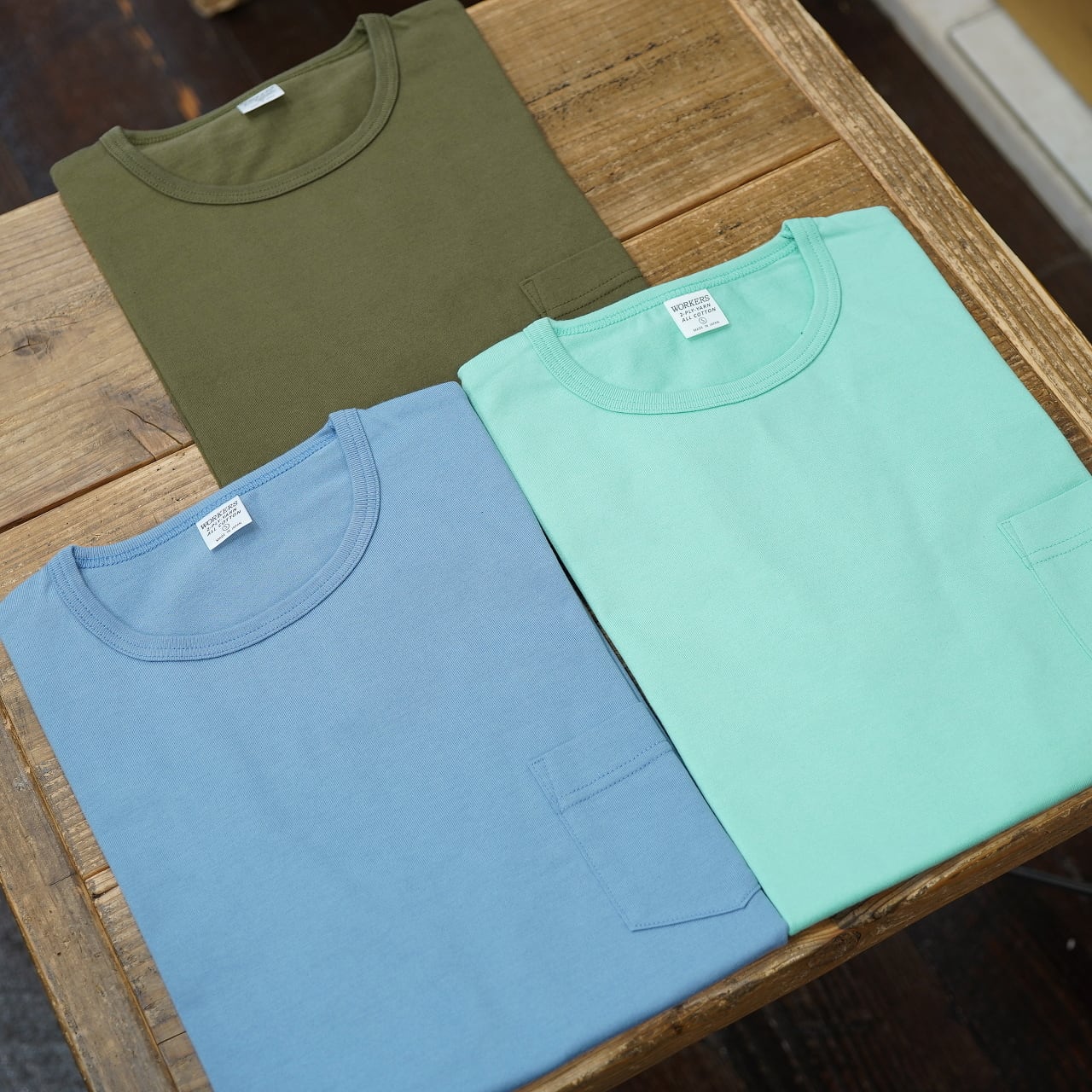 Workers(ワーカーズ) 2PLY半袖Tシャツ スリムフィット ポケット付き
