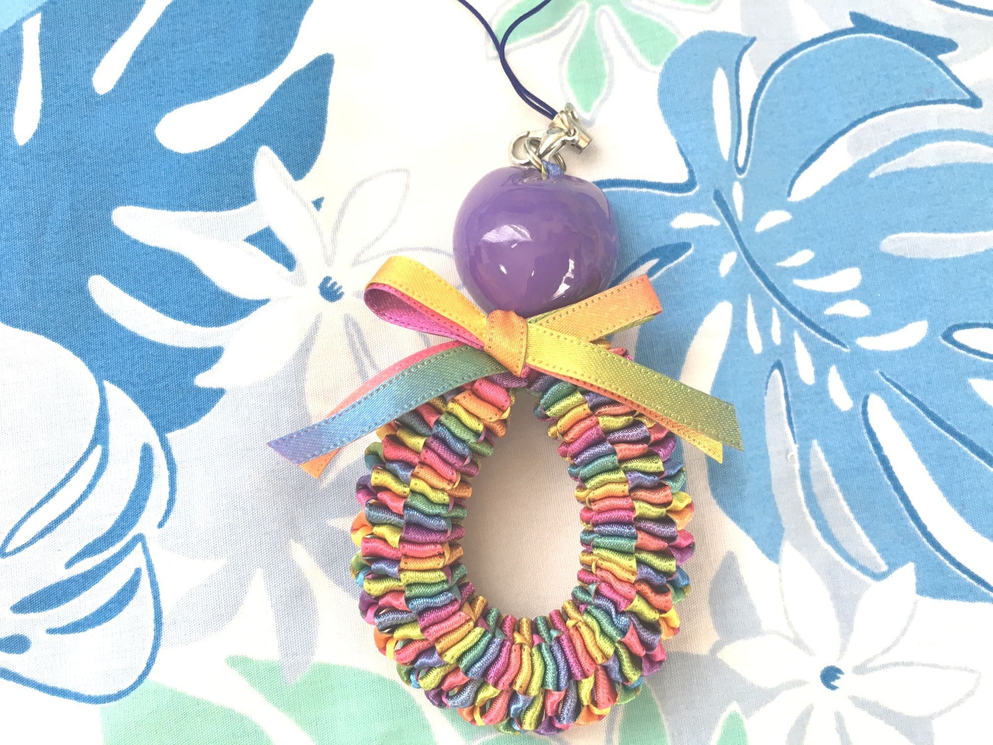 スクエアクロスノットストラップ キット♪ハワイアンリボンレイ