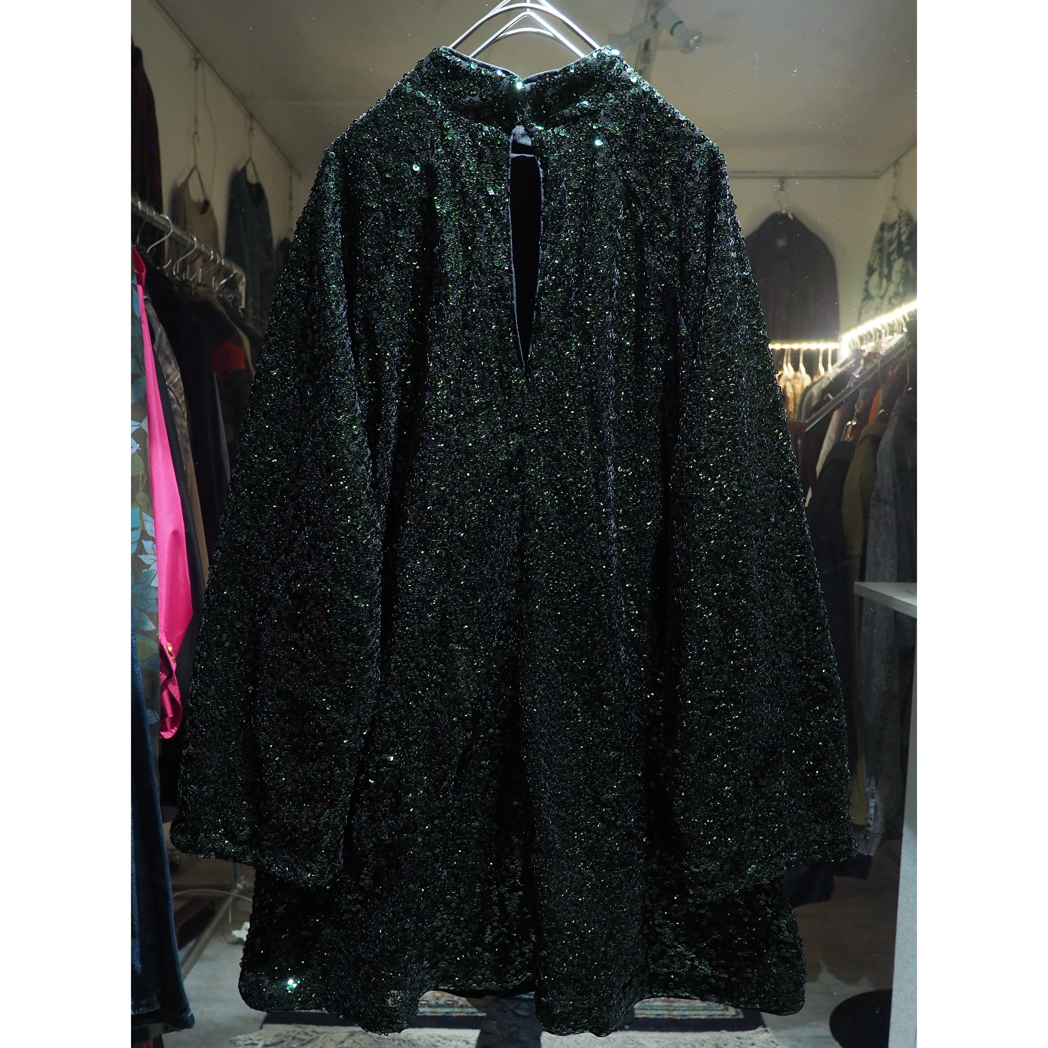 Beautiful Flip sequins Embroidery long sleeve Mock neck