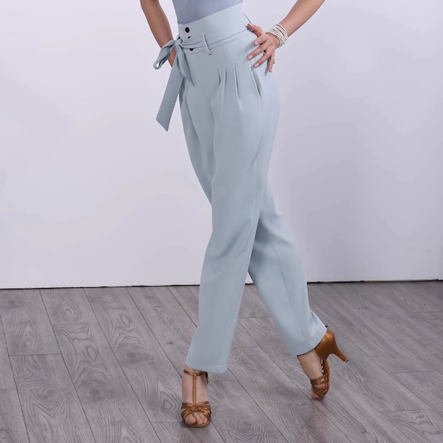 テーパード ベルトデザイン クロップドパンツds1213