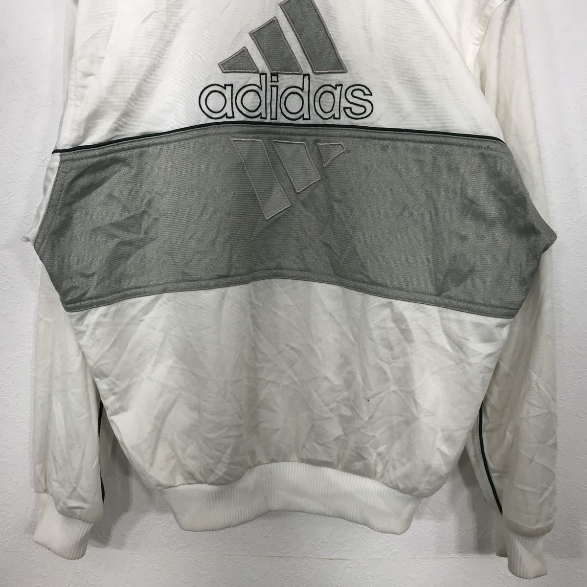 adidas トラックジャケット キッズ XL 白 緑 アディダス ジャージ