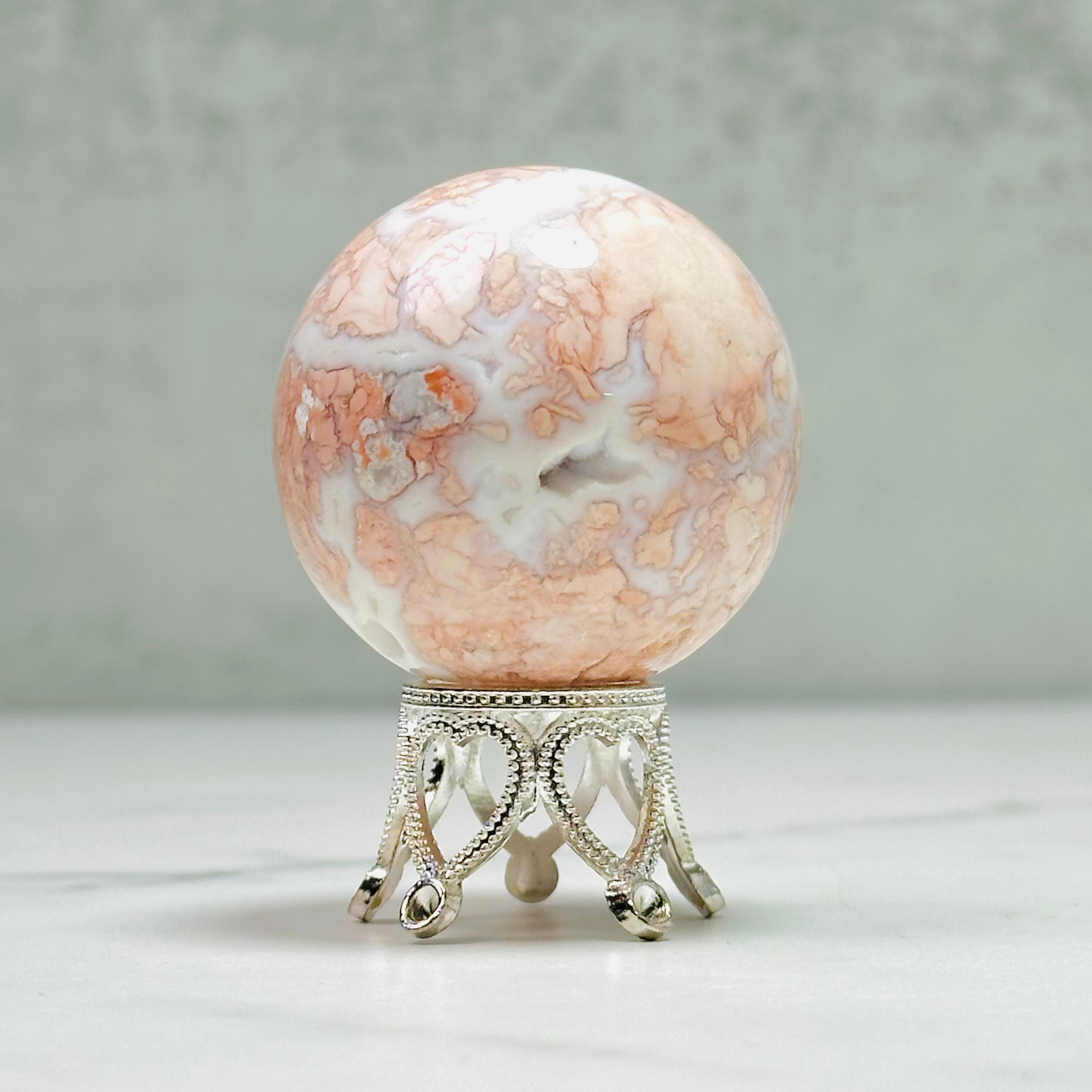 癒しの天然石インテリア｜ピンクアゲートスフィア Φ40mm | Mt.Sophia