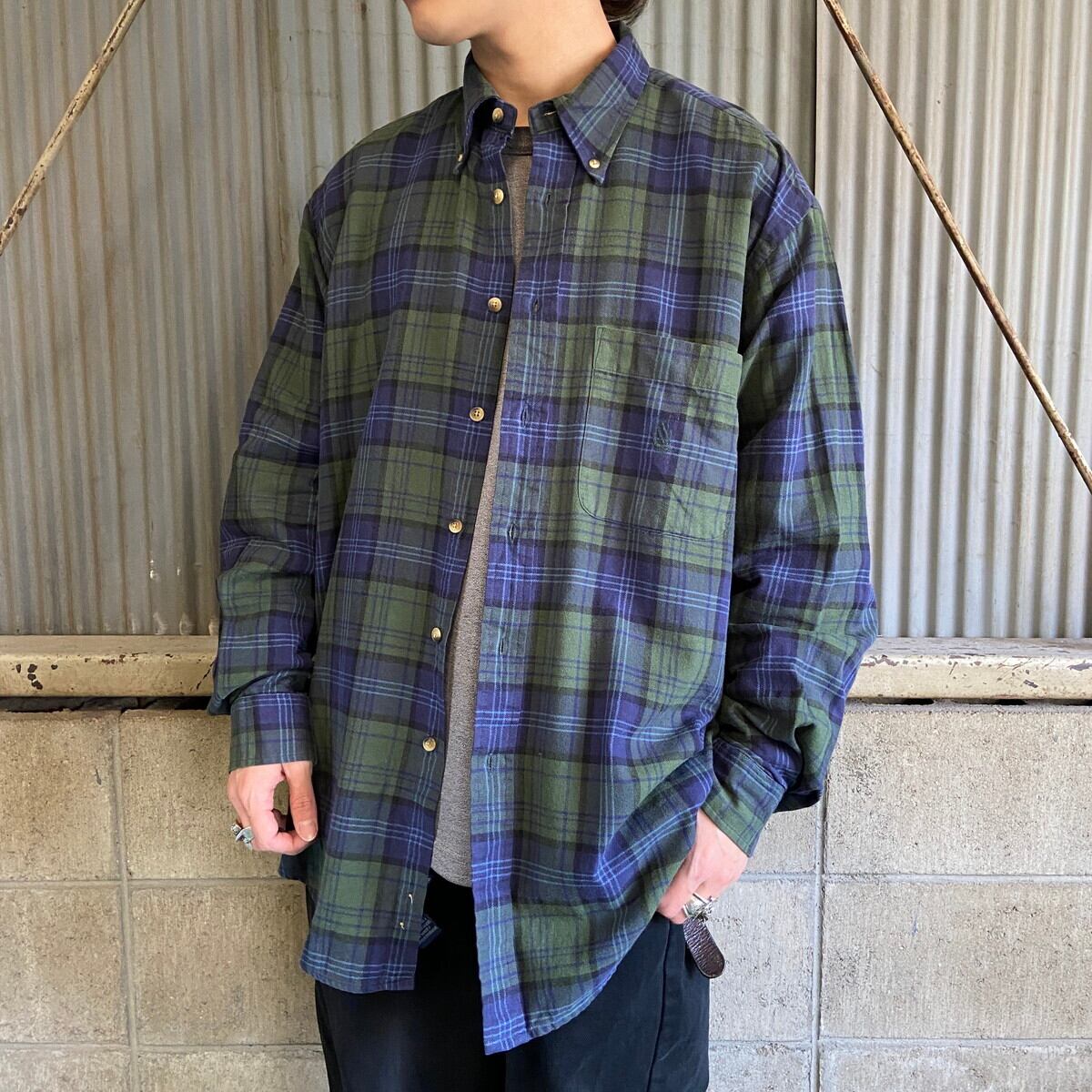 Nautica 長袖 チェックシャツ 90s USA  XL