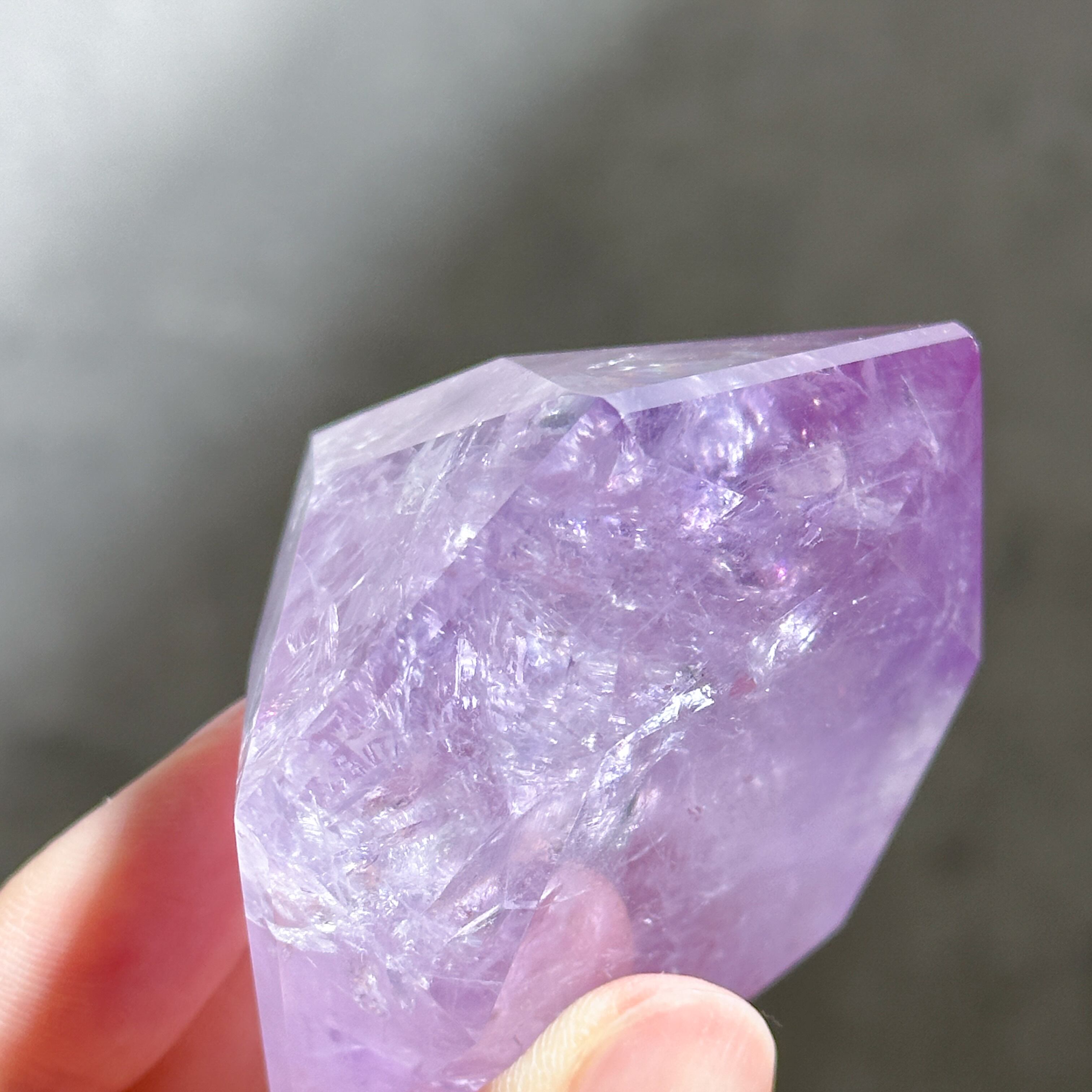 虹◎アメジスト ダイヤモンドカット21◇Amethyst Diamond◇天然石