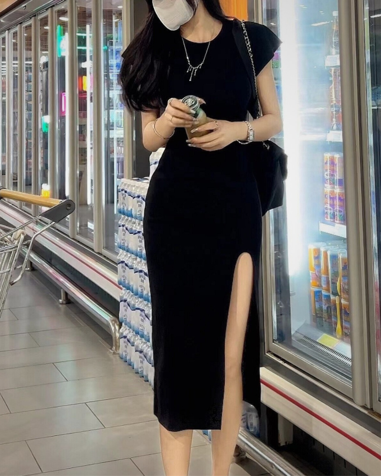 スリット入りタイトワンピース A0901 - 3