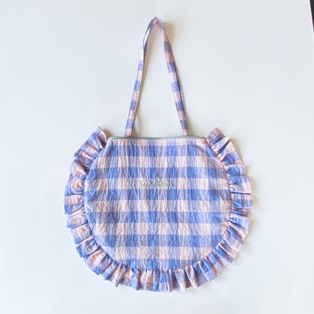 Frill round bag purplepink