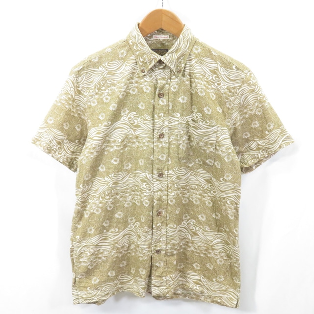 SUGAR CANE 和柄 半袖 ボタンダウンシャツ sizeS/シュガーケーン 1001