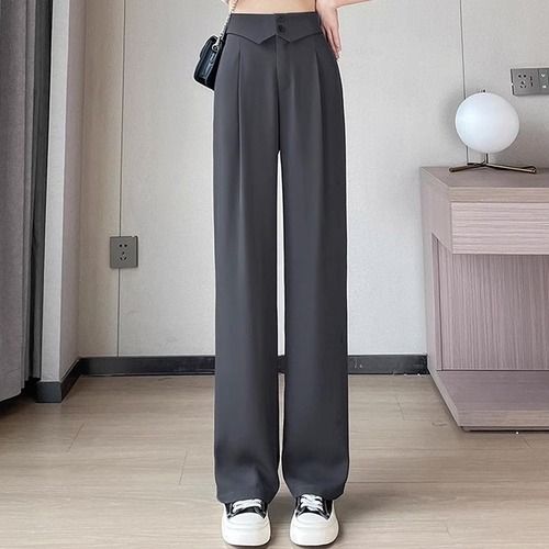 パンツ ボトムス レディース ストレートパンツ ロングパンツ フェミニン ストリート ハイウエスト 股上深め きれいめ シンプル 上品 おしゃれ レトロ こなれ感 ラフ メンズライク マニッシュ ガーリー クール エレガント キュート ベーシック ナチュラル 無地 春 秋 お出かけ イベント 旅行 公園 女子会 休日 ホテル ショッピング カフェ 双子 韓国 オルチャン 体型カバー 美脚 脚長 普段使い 着回し トレンド 流行 インスタ映え XS S M L XL 2XL 黒 ブラック グレー モノトーン