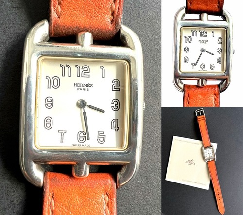 HERMES　エルメス　ケープコッド　SV925　シルバー925　純正　時計　電池交換済み　定価263000円　レザー