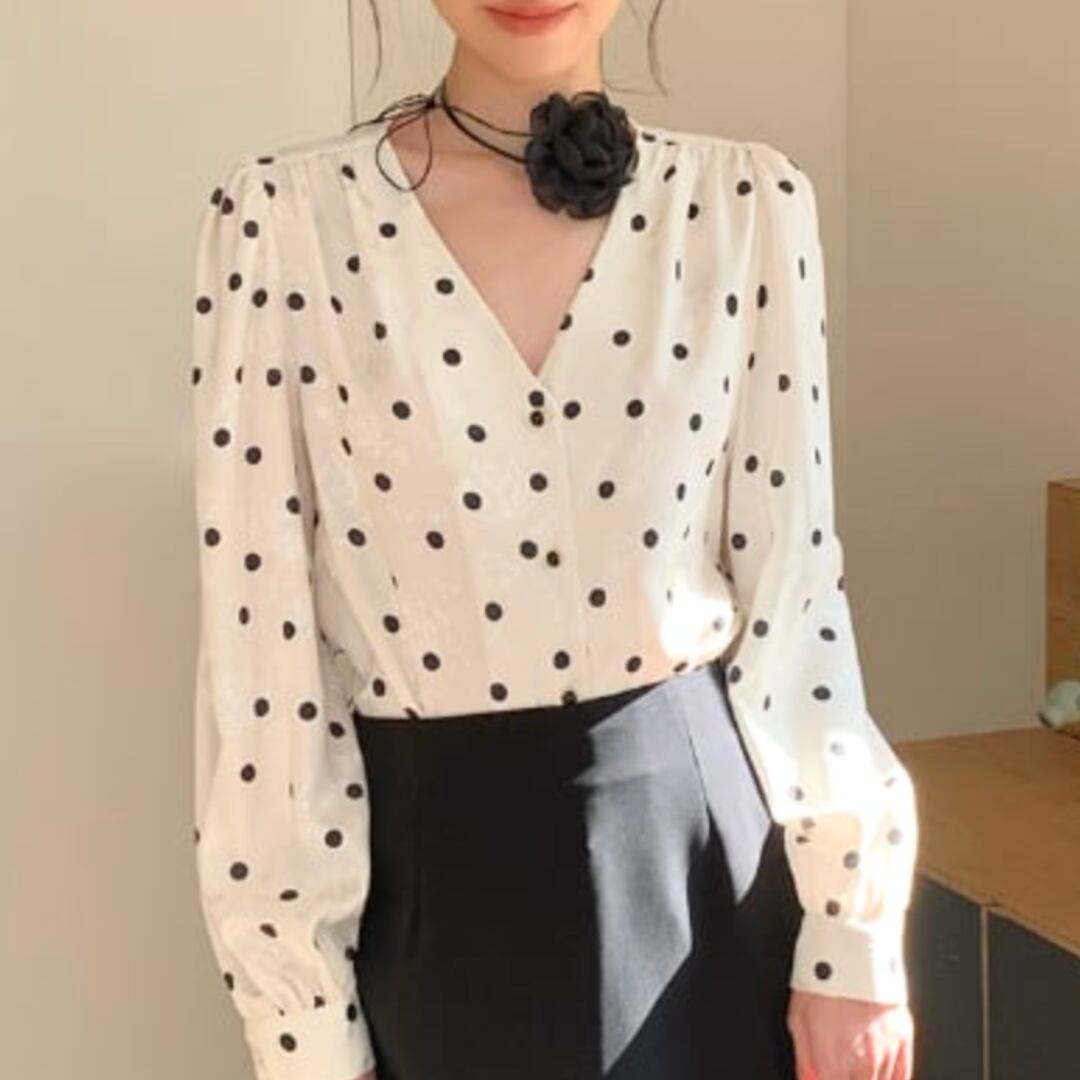 French spring dot shirt