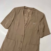 伊太利屋 イタリヤ アニマル 半袖 ジャケット サイズ 11B2 /ベージュ系/レディース