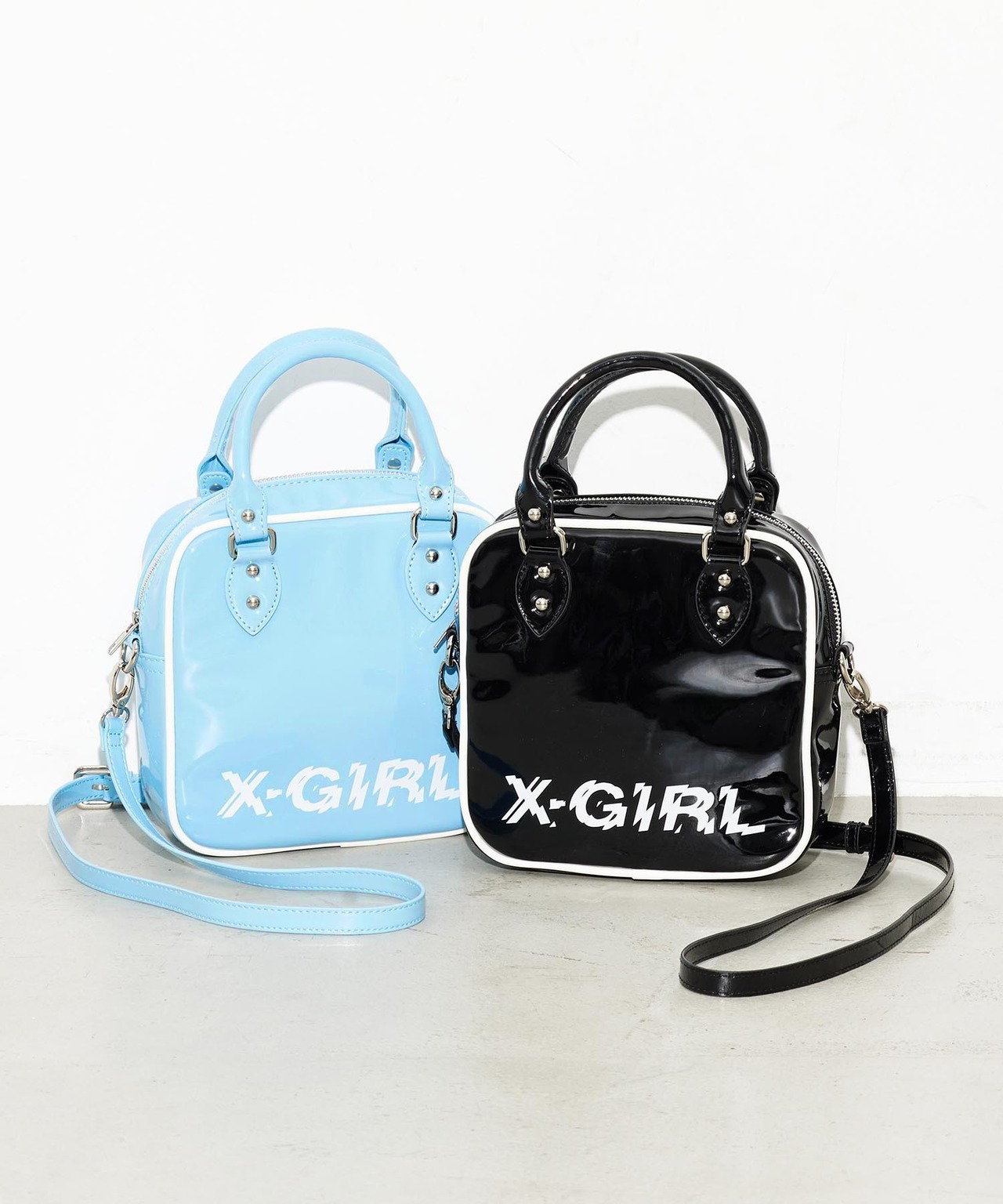 【X-girl】ENAMEL 2WAY SQUARE SHOULDER BAG