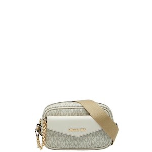 マイケルコース MKシグネチャー MAISIE 2 IN 1 カメラ クロスボディ ショルダーバッグ ホワイト ベージュ レザー PVC レディース Michael Kors 【中古】